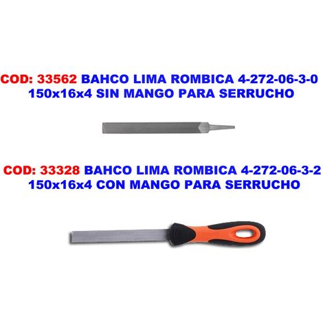 Lima rombica Bahco 150x16x4 con manico a sega