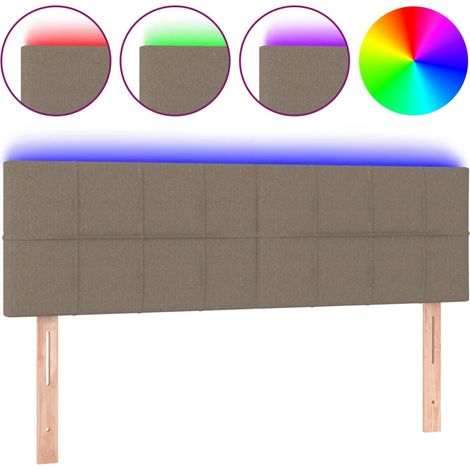 Maison Exclusive - LED Kopfteil Taupe 144x5x78/88 cm Stoff