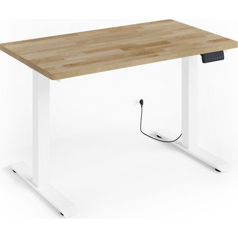 Scrivania regolabile BIM Natural Desk impiallacciatura rovere 120x65x3 bianco/rovere