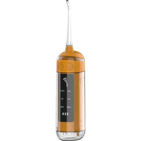 Brosse à dents électrique portative orange - Irrigateur dentaire 6 vitesses réglable pour nettoyage buccal extérieur (1/5)