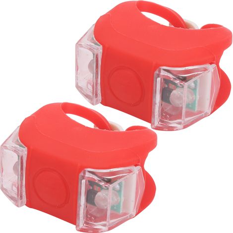 Stück LED-Fahrradlichter, Vorder- und Rücklicht, Sicherheitswarnleuchten, farbige Lampen, 3 Leuchtmodi, wasserdicht, Fahrradzubehör, Rot (1/5)