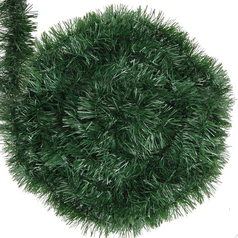 Grüner Weihnachtskranz, künstliche Dekoration, 3 Meter lang und 11 Zentimeter im Durchmesser. Geeignet für Weihnachtsbäume. (1/4)