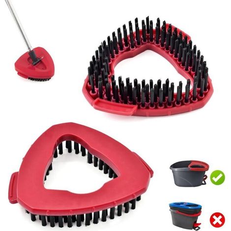 Lot de 2 têtes de balai à récurer de rechange compatibles avec la base de balai rotatif Vileda EasyWring pour nettoyage du sol (2 rouge) (1/5)
