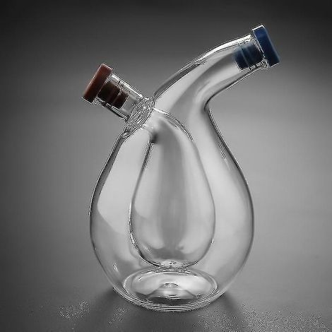Doppelwandige Flasche für Soßen, Öl und Essig, 2-in-1-Glasflasche für Würzmittel und Gewürze, luftdichte Vorratsgläser für die Küche, Ns2Style 1 (1/4)