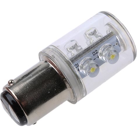 Lampe LED balise, BA15d, 130 V c.a., Blanc, 6 LEDs , intensité: 6 x 400 mcd ( Prix pour 1 )