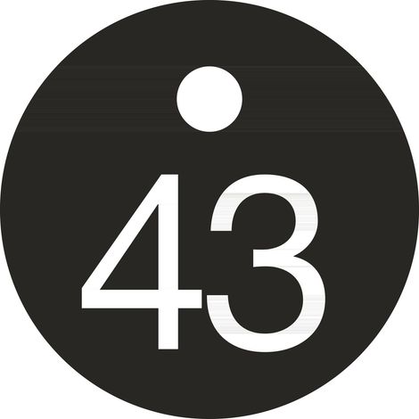 Schlüsselnummer - ø 25, Nummer 43, Aluminium schwarz eloxiert