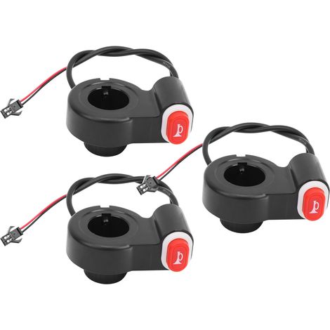 3 pièces Interrupteur de klaxon pour vélo électrique et trottinette, bouton en plastique étanche, pour guidon (1/5)