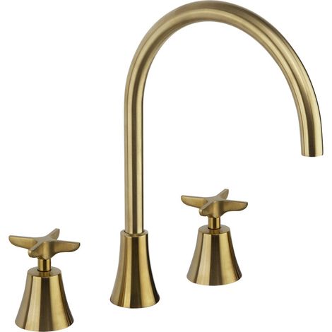 Mélangeur trois trous pour Lavabo, ADAGIO Or brossé - 914201OC (1/2)