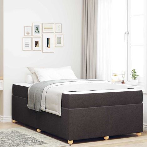 Bettrahmen mit Matratze Dunkelbraun 120 x 190 cm Stoff