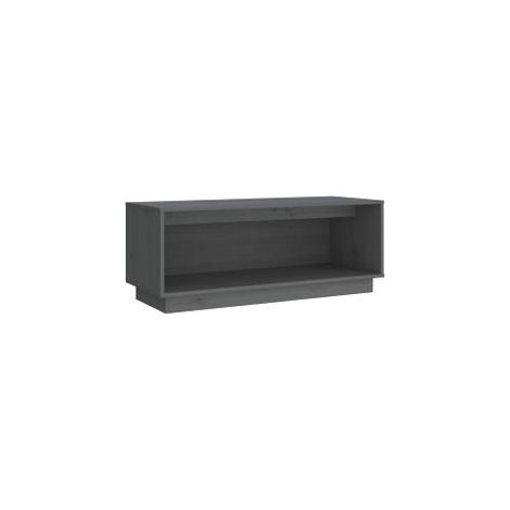 Meuble TV Gris 90x35x35 Bois de pin massif (1/5)