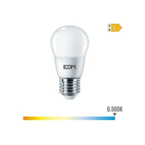 EDM Sphärische LED-Glühbirne E27 7W 806lm 6500K Kaltlicht Ø4,8x9,3cm