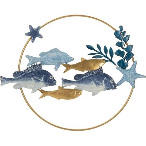 Wanddekoration Mauro Ferretti tropische Fische 77 cm Metall