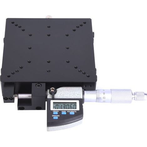 Plateforme micrométrique numérique 120x120mm, affichage digital 0,001mm, table de translation linéaire SEMX120-AS, précision de mesure, déplacement fin, outil de laboratoire. (1/5)