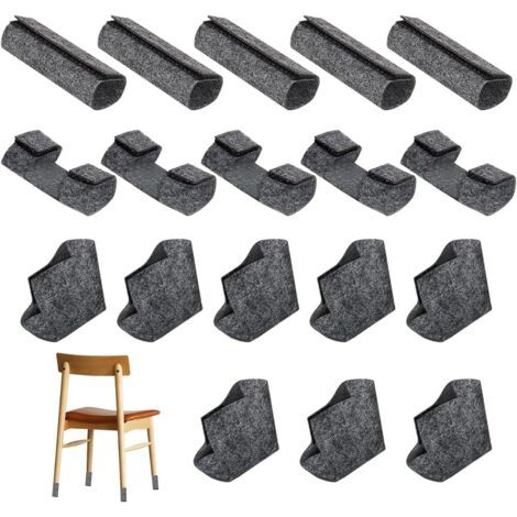 Lot de 18 patins en feutre autocollant pour chaises, meubles, bancs, pieds de table, protection du sol (1/5)