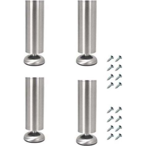 Set of 4 adjustable stainless steel furniture legs, 25 cm thick, for TV stands and sofas (1/4)