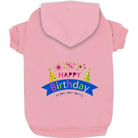 Sweat à capuche rose pour chien Vêtement d'anniversaire pour animal de compagnie Pull confortable pour petits et moyens chiens (1/3)