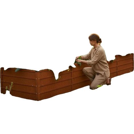 Jardin surélevé, acier Corten, assemblage facile, Orange (1/2)