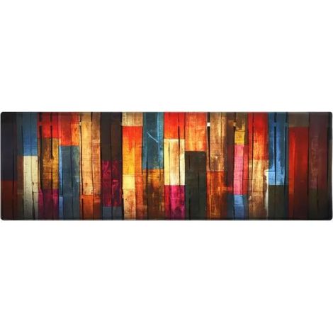 Alfombrilla antideslizante de cocina, poliéster, 60x180 cm, estampado multicolor, para cocina, baño y pasillo. (1/5)