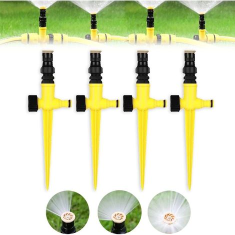 4 Pièces Arroseur de Jardin,Arrosage pour Jardin,360 Degrés Arroseur de Pelouse, Arroseur Rotatif, Arrosage Automatique, Pulvérisateur D'Irrigation pour Pelouses, Jardin, Cour, Plantes,Fleurs (1/5)