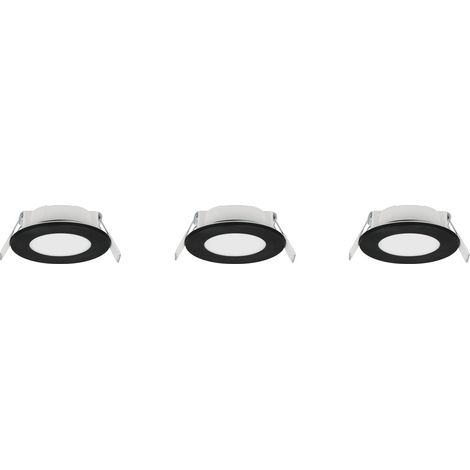 Lot de 3 spots encastrables LED HIMAL Trio ronds noirs IP65 4W CCT 2700-4000K dimmables (1/3)