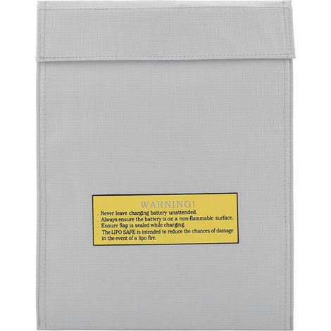 Sac ignifugé pour batterie Li-Po, pochette de chargement portable deux tailles (argent L)-Crezuo (1/4)