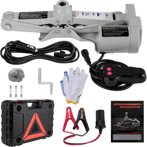 3-tonne Electric Car Jack Kit, 12V DC Scissor Jack, Impact Wrench, Air Pump, Easy-to-Use Car Repair Tools (Jack without Pump or Wrench) (1/5)