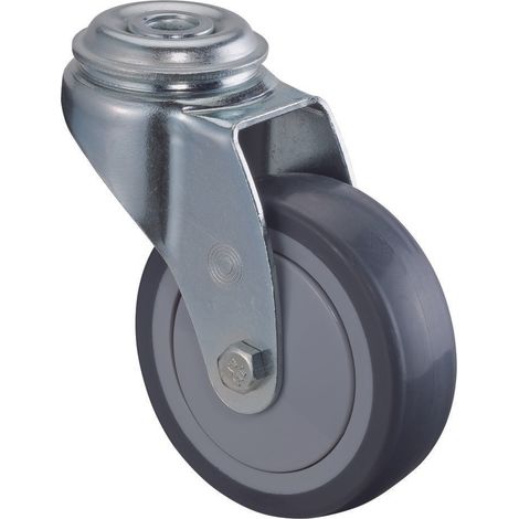 BS Rollen BS Apparaterolle A301, Lenkrolle, Rad-Ø 75 mm, Tragkr. 60 kg, Kugellager, thermopl. Gummi grau (1/2)