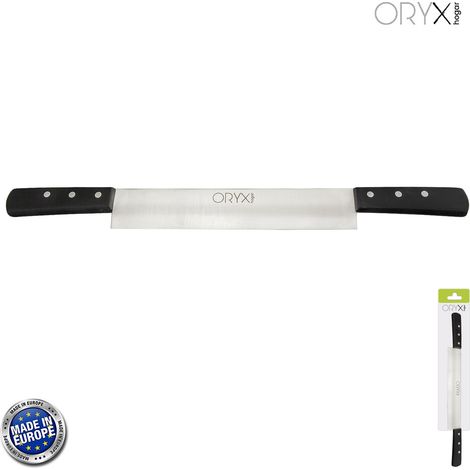 Grenoble Käsemesser 2 Griffe Edelstahlklinge 25 cm. Schwarz