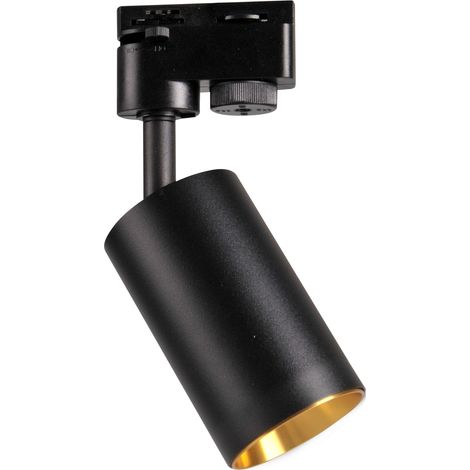 Spot sur rail orientable noir/or GU10 Maribel Polux (1/5)