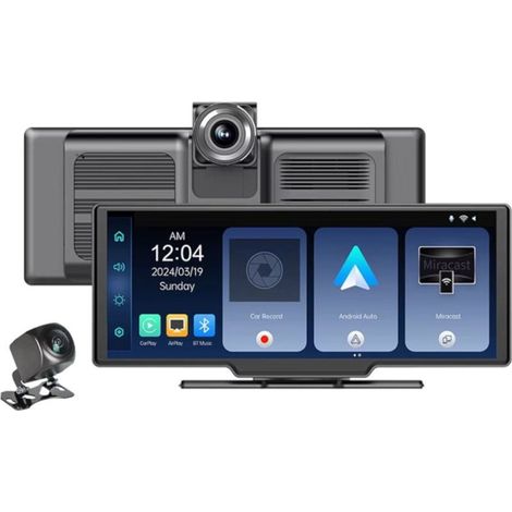 Dash Cam SD102602 Pantalla táctil universal 10.26 pulgadas Inalámbrico Carplay / Android Auto con cámara trasera (1/5)