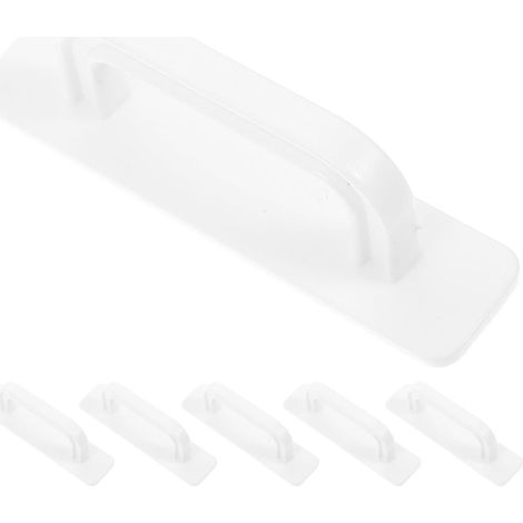 Poignées adhésives en plastique résistant pour portes coulissantes de placard, blanc ivoire, lot 6, (1/5)