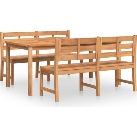Maison Exclusive - Set da Pranzo per Giardino 3 pz in Legno Massello di Teak (1/5)