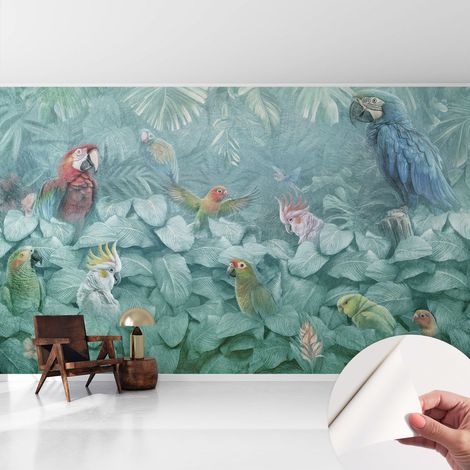 Tapete Selbstklebend - Fototapete mit Motiv - Wandtapete modern - Wanddeko Exotische Vögel 416x254 cm (1/5)