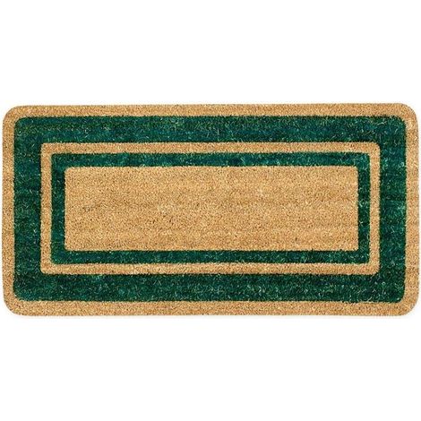 – Paillasson coco naturel antidérapant 40x70 cm – Résistant à l'eau – Tapis d'entrée intérieur et extérieur – Couleur verte (1/3)