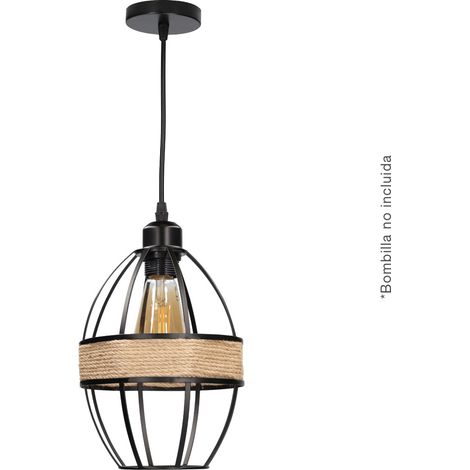 Lámpara de techo colgante serie "Takum" E27 (40W máximo 230V) IP20 Ø15cm color marrón y negro (1/5)