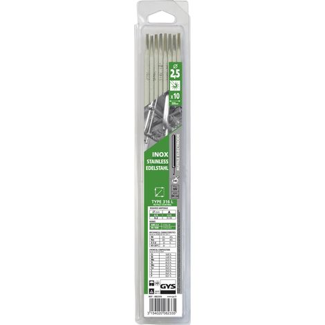 GYS -10 Elettrodi Inox, 316L, Diametro 2.5 MM - 082335
