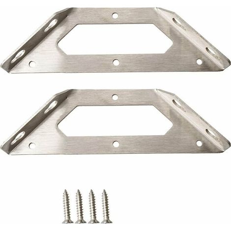 Soportes para estantes de pared Ulisem, soportes metálicos de 2 piezas, soportes para estantes de pared de 14,5 cm, soportes de acero inoxidable para montaje en pared con tornillos. (1/5)