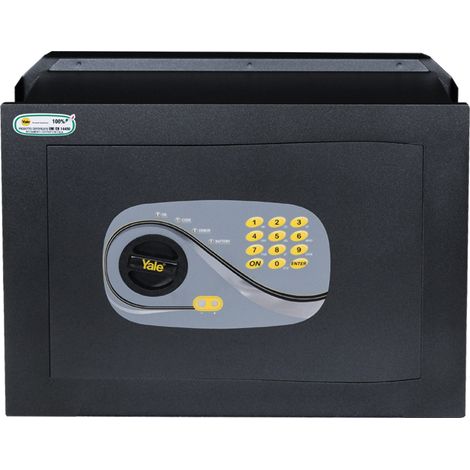 YALE Cassaforte a muro Y3260520 nera, apertura con combinazione elettronica, dimensioni 46x34x20cm, Made in Italy
