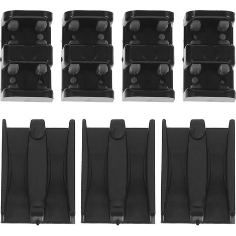 Ensemble de butée et limiteur de porte de douche coulissante, quincaillerie de positionnement pour porte en verre de 4,5 cm (1,77 po), accessoire de salle de bain pour stabiliser la (noir) (1/5)