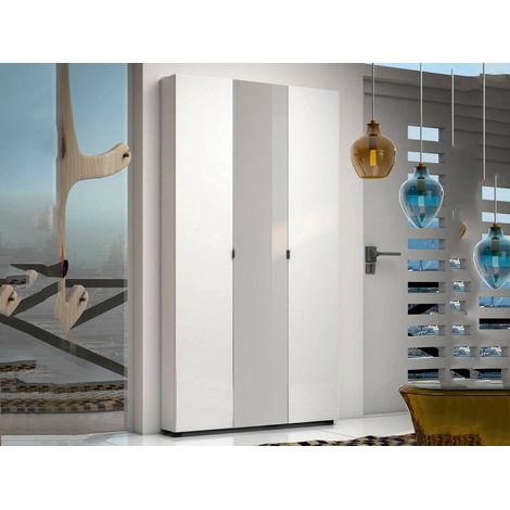 Armadio Multiuso Grande Enza, 22 Ripiani, 24 Vani Made in Italy, 19x200h cm Bianco (1/4)