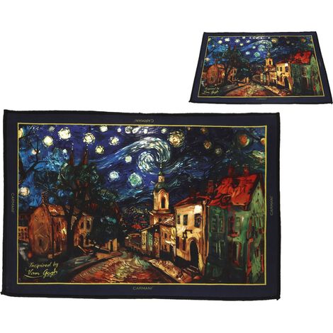 Tappeto Notte Stellata di Van Gogh, Gatti, Arte Carmani (1/2)