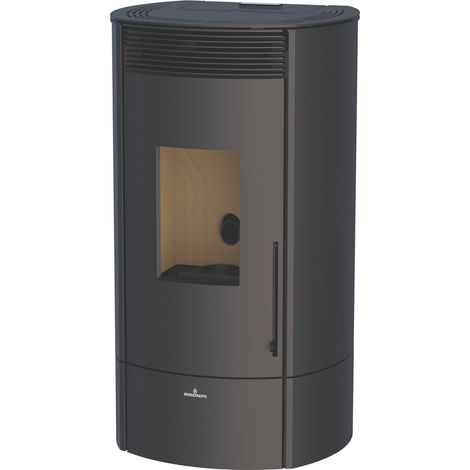 BRONPI - Estufa de Pellet Color Negro con Wifi Incluido De Serie Modelo MILA-NE de 11 kW