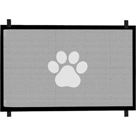Barrière de sécurité pour chiens en filet - Clôture de sécurité pour animaux - Empêche les animaux de s'échapper - Installation sans trous - 110 cm (1/5)
