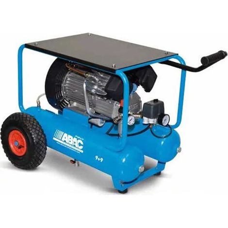 Abac – Compresseur d’air PRO 3CV 2x11 litres 2,2kW 10 bars – Débit 20,1 m3/h – Bi-cylindrique mono-étagé – 100% mobile (1/2)