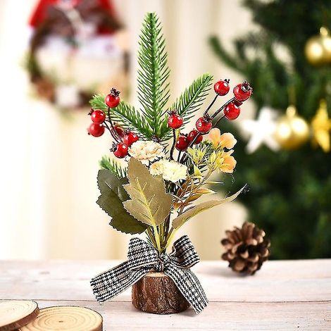 Décoration de sapin de Noël, petits ornements, mini sapin de Noël pour fenêtre, cadeaux, 27 cm, couleur C (1/4)