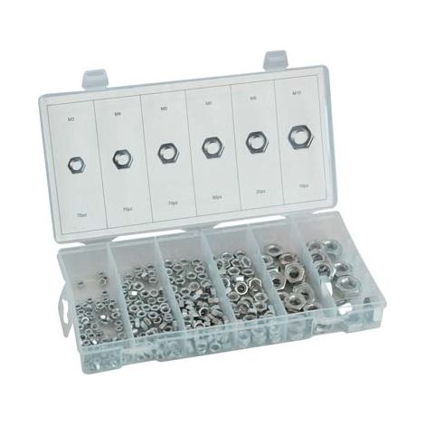 DADO ESAGONALE ZINCATO IN KIT SELF HAND - M 3/10 CF=PZ 300- 1 confezioni