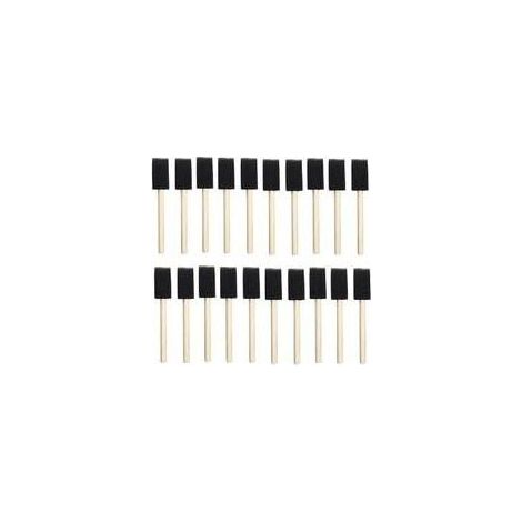 25pcs éponges en mousse peinture manche en bois pinceau flexible Poly mousse pinceau biseauté pour acryliques teintures vernis artisanat Art 1 pouce (1/4)