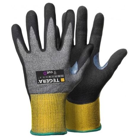 Paquet de 6 Paires de Gants Manutention Anti Coupure EJENDALS Tegera Infinity Enduit Nitrile et PU Taille 9 - 8807