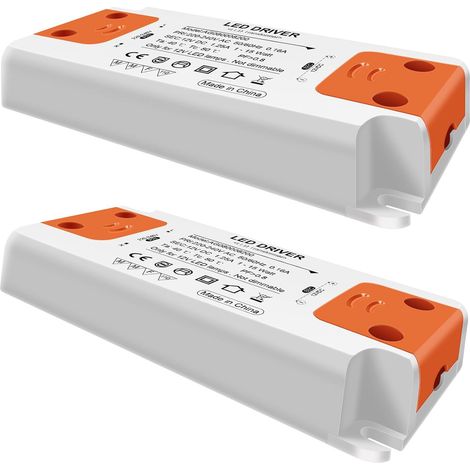 Transformateur LED Entrée 220-240V sortie DC 12V 1.25A 15W ampoule LED driver convertisseur conducteur alimentation de tension constante,Paquet de 2 (1/5)