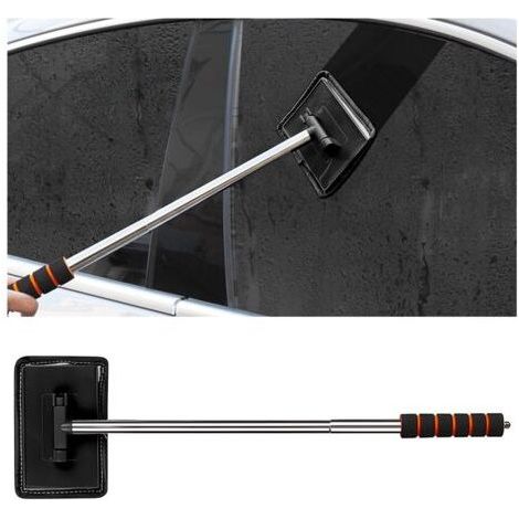 Brosse de lavage de voiture extensible en alliage d'aluminium, microfibre multifonctionnelle absorbante, brosse rotative réglable à 180 degrés, poignée télescopique, raclette de pare-brise de (1/5)